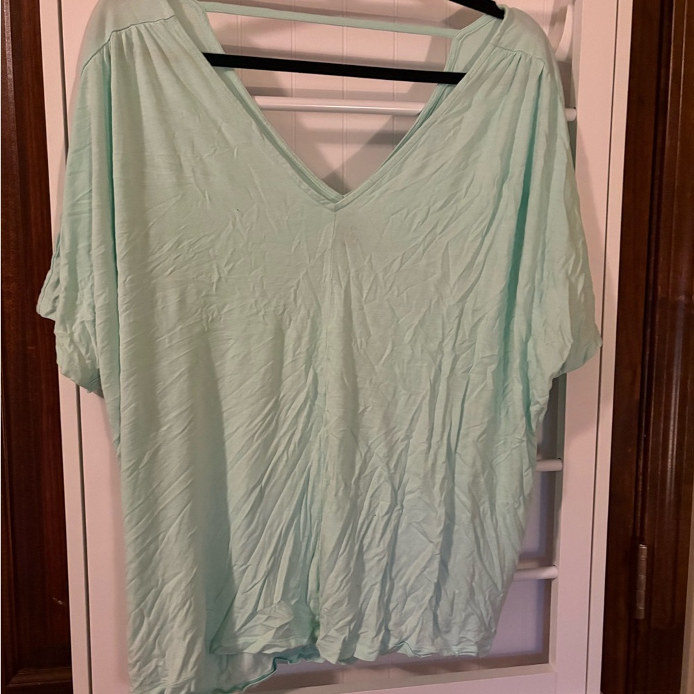 Old Navy Green Boxy Short Sleeve Blouse